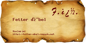 Fetter Ábel névjegykártya