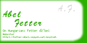 abel fetter business card